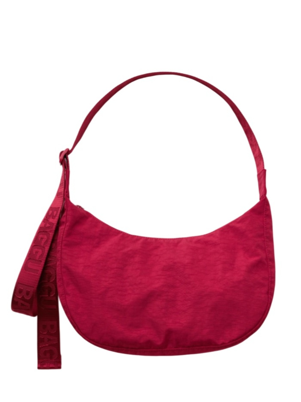 BAGGU Medium Nylon Crescent Bag In Cherry